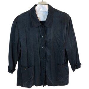 David Dart Saks Fifth Avenue Black Jacket Button Front 1X